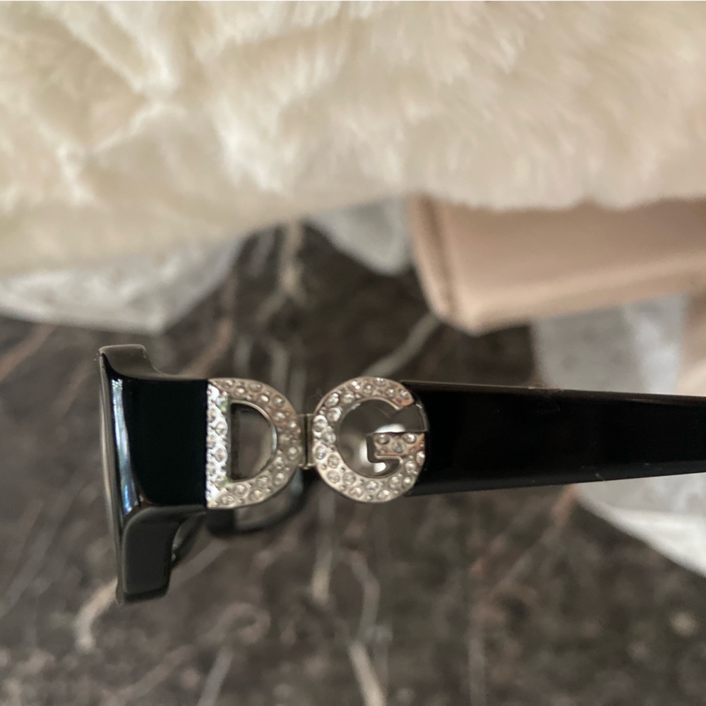 Dolce & Gabbana Black Glasses with Crystal DG Logo Temples